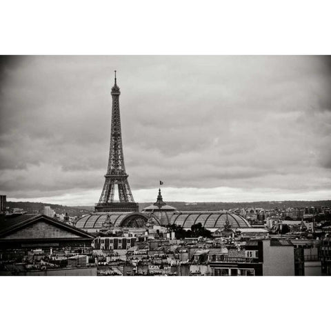 Paris BW II Black Modern Wood Framed Art Print with Double Matting by Berzel, Erin