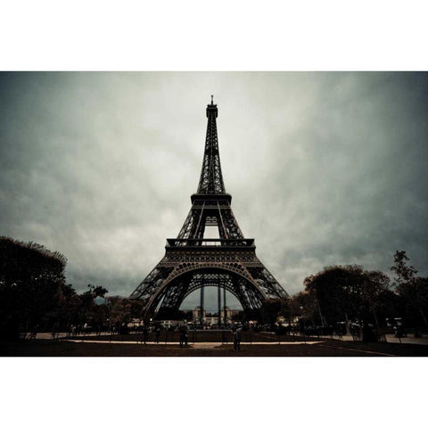 La Tour Eiffel II Black Modern Wood Framed Art Print with Double Matting by Berzel, Erin