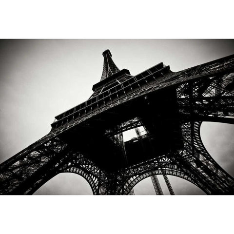 Beneath the Eiffel Tower I White Modern Wood Framed Art Print by Berzel, Erin