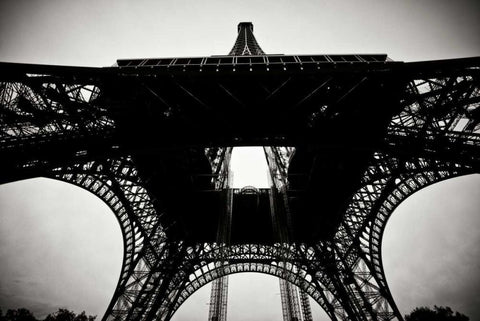 Beneath the Eiffel Tower II Black Ornate Wood Framed Art Print with Double Matting by Berzel, Erin