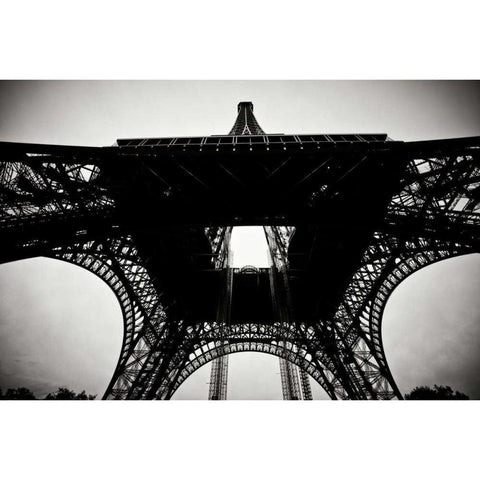 Beneath the Eiffel Tower II White Modern Wood Framed Art Print by Berzel, Erin