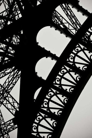 Eiffel Tower Latticework I White Modern Wood Framed Art Print with Double Matting by Berzel, Erin