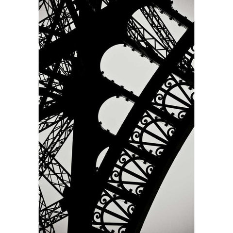 Eiffel Tower Latticework I Black Modern Wood Framed Art Print with Double Matting by Berzel, Erin