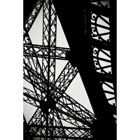 Eiffel Tower Latticework II White Modern Wood Framed Art Print by Berzel, Erin