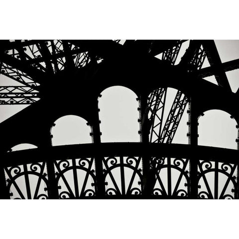 Eiffel Tower Latticework IV White Modern Wood Framed Art Print by Berzel, Erin