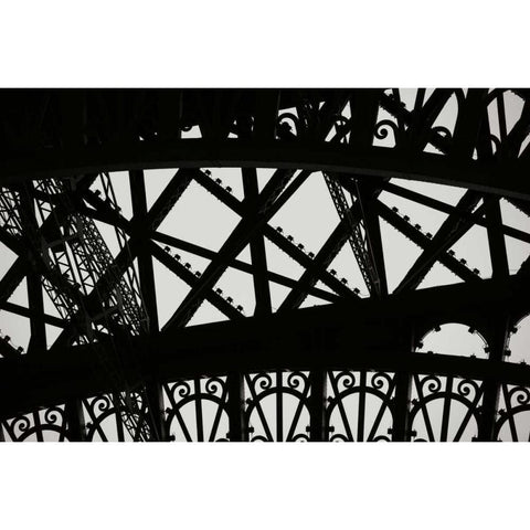 Eiffel Tower Latticework V Gold Ornate Wood Framed Art Print with Double Matting by Berzel, Erin