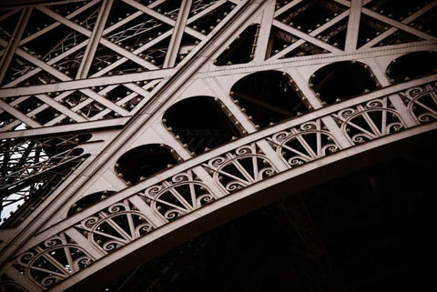 Eiffel Tower Detail I Black Ornate Wood Framed Art Print with Double Matting by Berzel, Erin