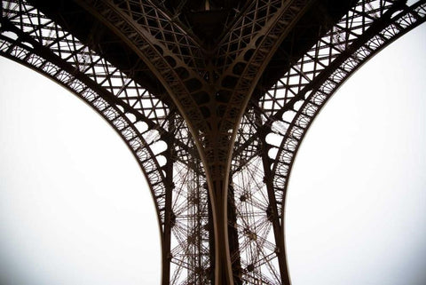 Eiffel Tower Framework IV White Modern Wood Framed Art Print with Double Matting by Berzel, Erin