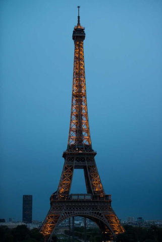 Eiffel Tower at Night I Black Ornate Wood Framed Art Print with Double Matting by Berzel, Erin