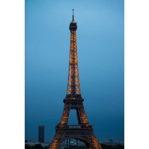 Eiffel Tower at Night II White Modern Wood Framed Art Print by Berzel, Erin