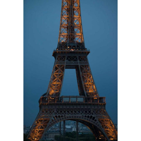 Eiffel Tower at Night III Gold Ornate Wood Framed Art Print with Double Matting by Berzel, Erin