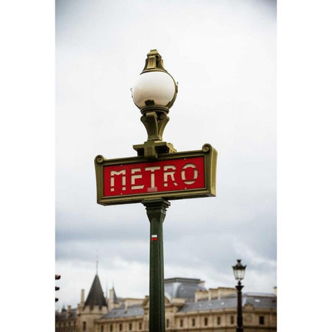 Paris Metro IV Gold Ornate Wood Framed Art Print with Double Matting by Berzel, Erin