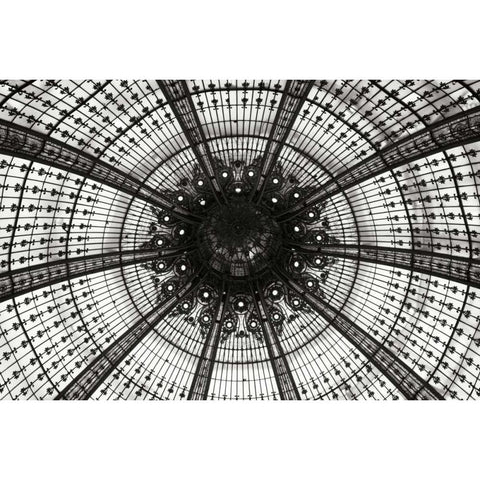 Galeries Lafayette III BW Gold Ornate Wood Framed Art Print with Double Matting by Berzel, Erin