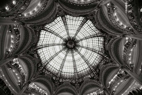 Galeries Lafayette IV BW Black Ornate Wood Framed Art Print with Double Matting by Berzel, Erin