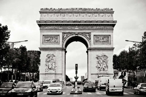 Ave Champs Elysees II White Modern Wood Framed Art Print with Double Matting by Berzel, Erin