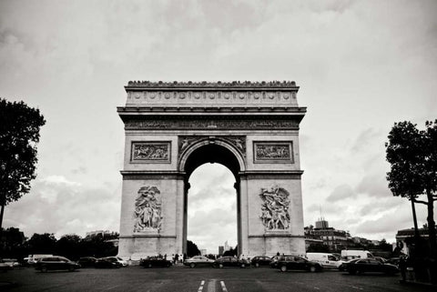 Arc de Triomphe I Black Ornate Wood Framed Art Print with Double Matting by Berzel, Erin