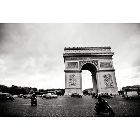 Arc de Triomphe II Gold Ornate Wood Framed Art Print with Double Matting by Berzel, Erin