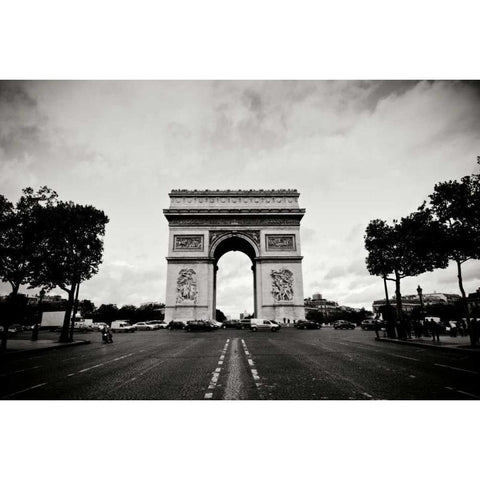 Ave Champs Elysees III Black Modern Wood Framed Art Print with Double Matting by Berzel, Erin