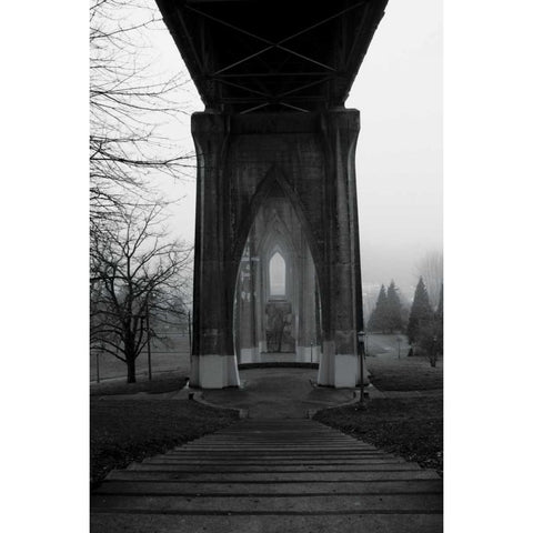 BW St. Johns Arches VI Black Modern Wood Framed Art Print with Double Matting by Berzel, Erin