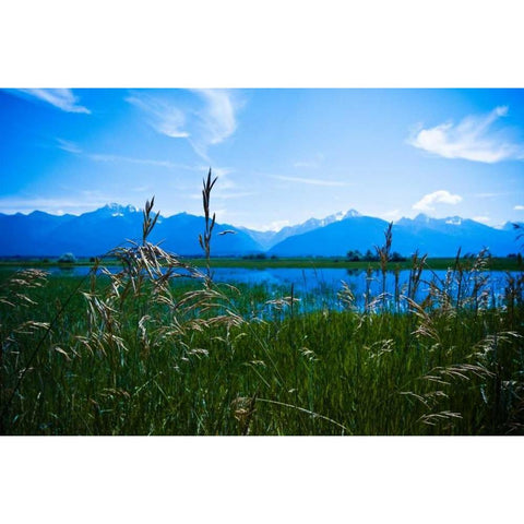 Mission Mountains II Black Modern Wood Framed Art Print with Double Matting by Berzel, Erin