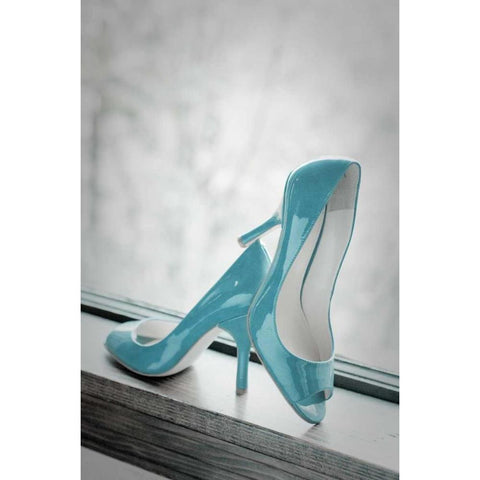 Blue Heels White Modern Wood Framed Art Print by Berzel, Erin