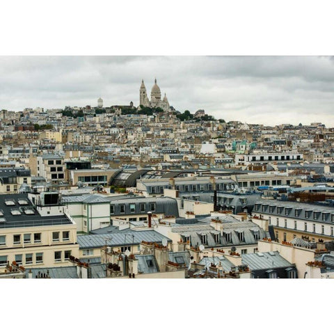 Paris Rooftops II Gold Ornate Wood Framed Art Print with Double Matting by Berzel, Erin