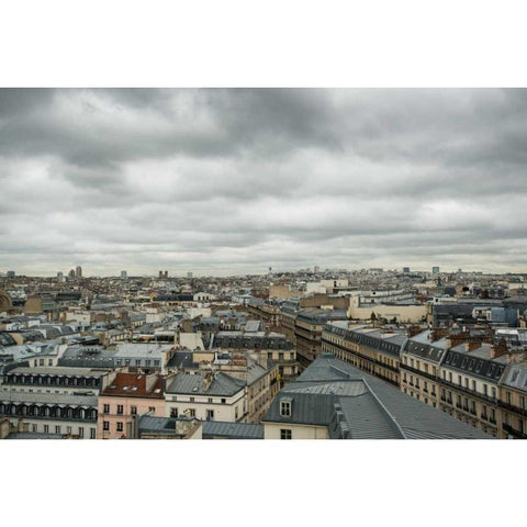 Paris Rooftops III White Modern Wood Framed Art Print by Berzel, Erin