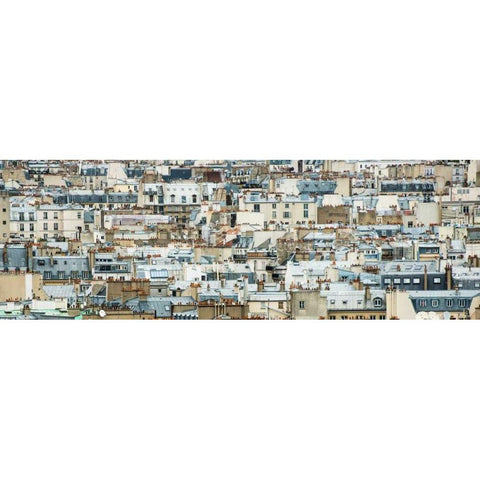 Montmartre Panoramic I Black Modern Wood Framed Art Print with Double Matting by Berzel, Erin