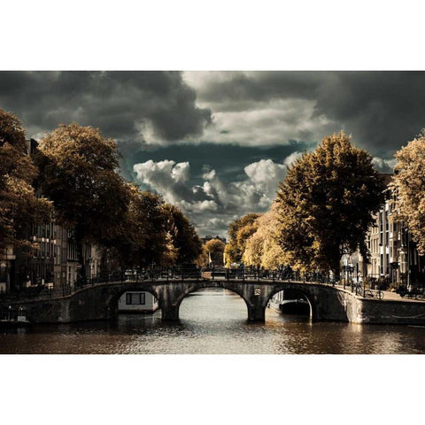 Amsterdam Bridge II Black Modern Wood Framed Art Print by Berzel, Erin