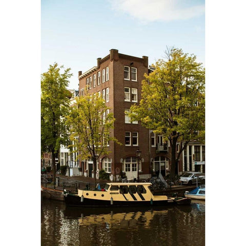 Amsterdam Singel Canal II White Modern Wood Framed Art Print by Berzel, Erin