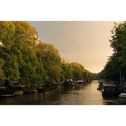 Amsterdam Singel Canal III White Modern Wood Framed Art Print by Berzel, Erin