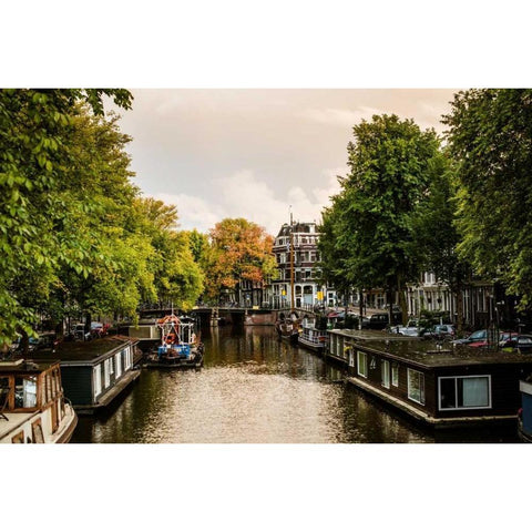 Amsterdam Singel Canal IV Gold Ornate Wood Framed Art Print with Double Matting by Berzel, Erin