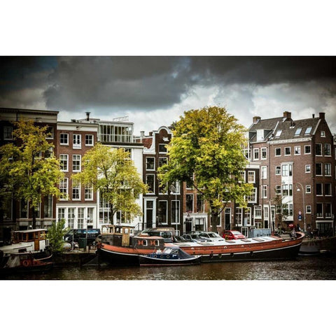 Amstel and Kerkstraat White Modern Wood Framed Art Print by Berzel, Erin