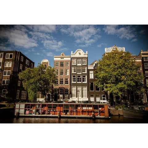 Amsterdam Canal Houses I Black Modern Wood Framed Art Print by Berzel, Erin