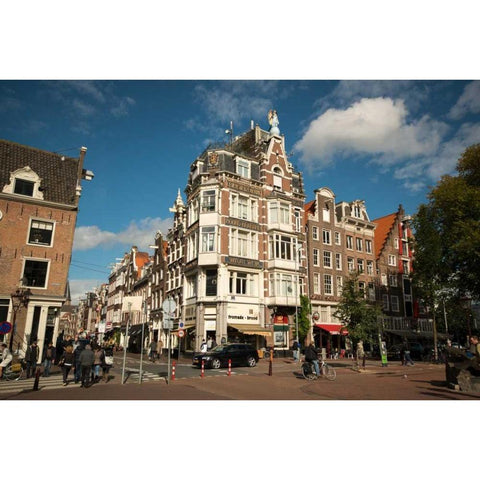 Amsterdam Haarlem District Gold Ornate Wood Framed Art Print with Double Matting by Berzel, Erin