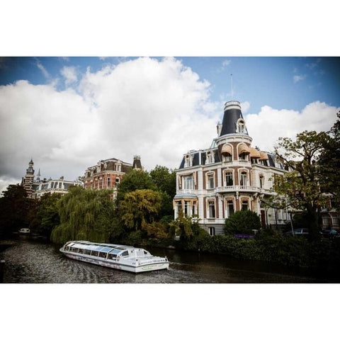 Amsterdam Canal IV Gold Ornate Wood Framed Art Print with Double Matting by Berzel, Erin