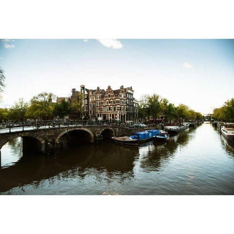 Brouwersgracht Canal Black Modern Wood Framed Art Print with Double Matting by Berzel, Erin