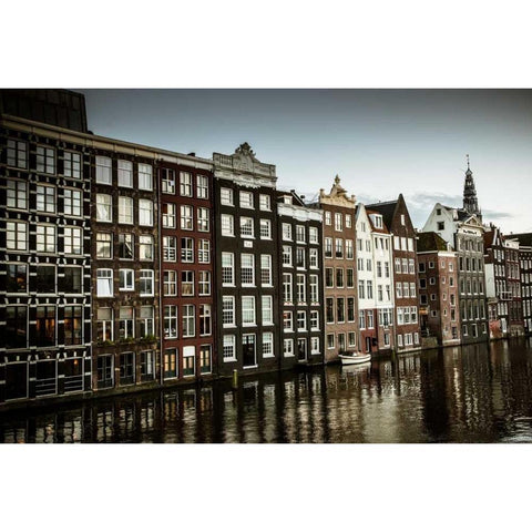 Amsterdams Dancing Houses White Modern Wood Framed Art Print by Berzel, Erin