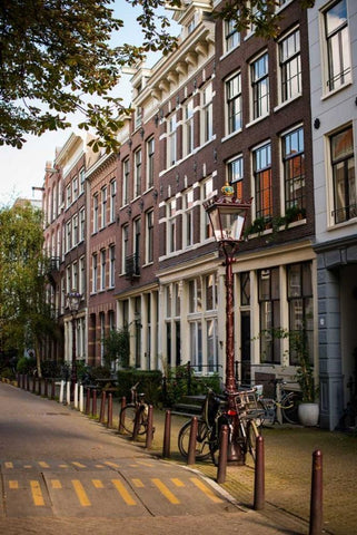 Amsterdam Road II White Modern Wood Framed Art Print with Double Matting by Berzel, Erin