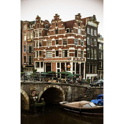 Brouwersgacht and Prinsengracht Black Modern Wood Framed Art Print with Double Matting by Berzel, Erin