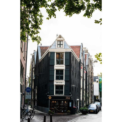 Amsterdam Koggestraat Black Modern Wood Framed Art Print with Double Matting by Berzel, Erin