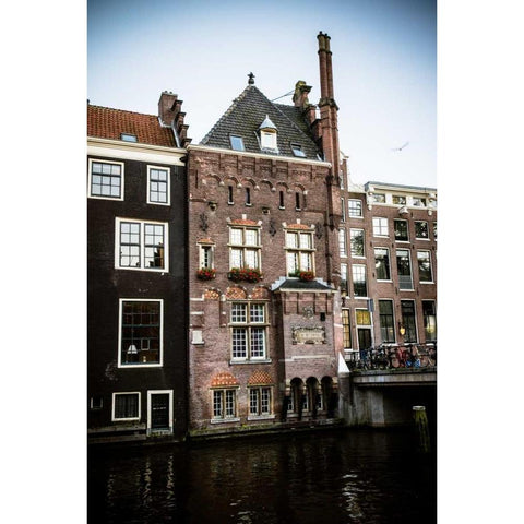 OZ Voorburgwal II Black Modern Wood Framed Art Print with Double Matting by Berzel, Erin