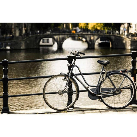 Amsterdam Gray Bicycle White Modern Wood Framed Art Print by Berzel, Erin