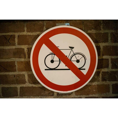 No Bicycles Allowed White Modern Wood Framed Art Print by Berzel, Erin