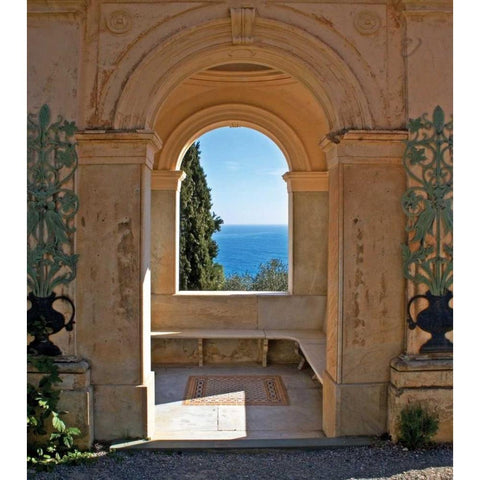 Window to the Mediterranean White Modern Wood Framed Art Print by Crane, Rita