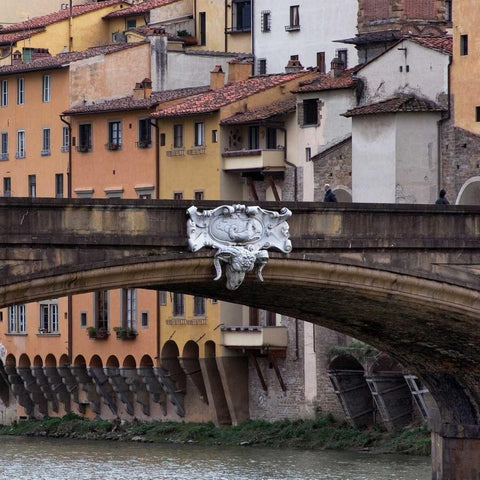 Ponte Santa Trinita Black Modern Wood Framed Art Print with Double Matting by Crane, Rita