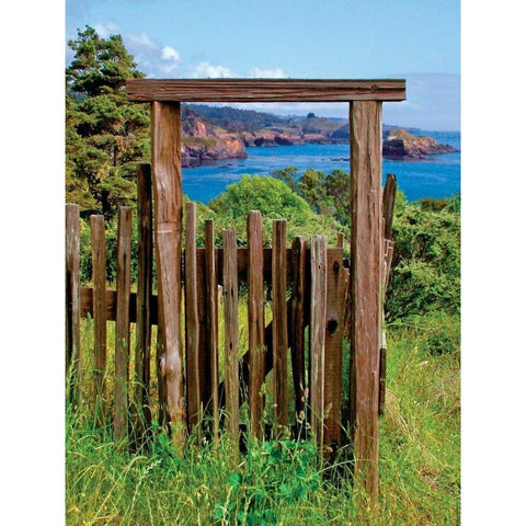 Redwood Gateway Black Modern Wood Framed Art Print with Double Matting by Crane, Rita