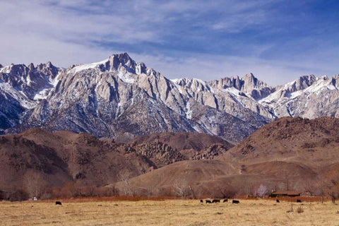 Mt. Whitney Range I White Modern Wood Framed Art Print with Double Matting by Crane, Rita