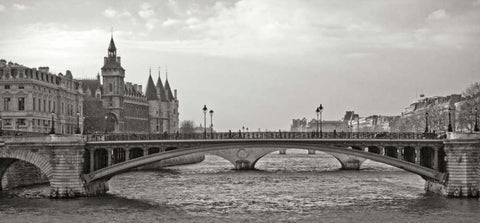 Bridges of Paris I White Modern Wood Framed Art Print with Double Matting by Crane, Rita