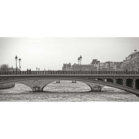 Bridges of Paris II White Modern Wood Framed Art Print by Crane, Rita